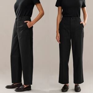 Jenni Kayne Pants Ranger Black Straight Leg High Rise‎ Utility Pants Size 4
